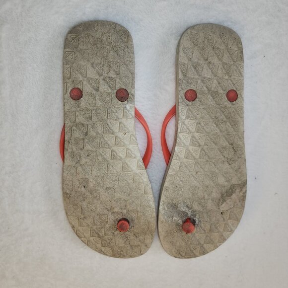 Roxy Flip Flops Sandal Womens Size 10/11 Rubber Pink Straps Casual Beach Coastal - Picture 2 of 4